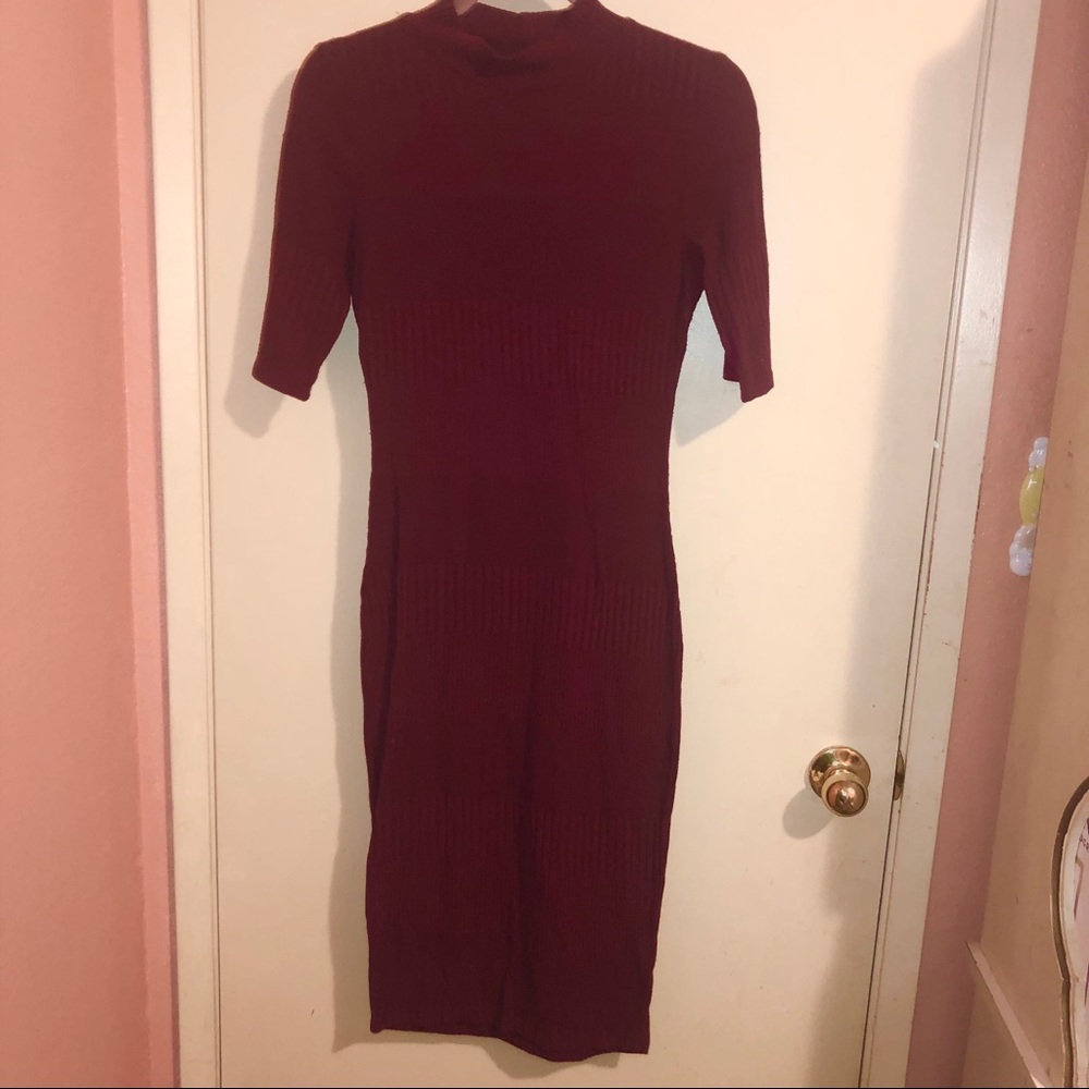Burgundy Body Shape Dress